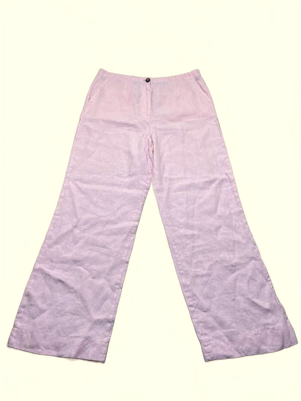 Boden Pink Linen Wide Leg Pants UK 16 / US 12L